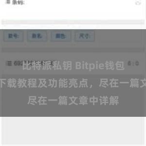 比特派私钥 Bitpie钱包最新版本下载教程及功能亮点，尽在一篇文章中详解