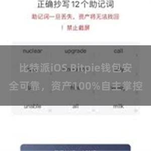 比特派iOS Bitpie钱包安全可靠，资产100%自主掌控