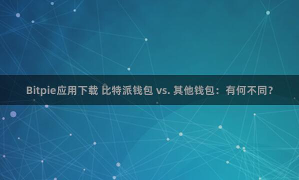 Bitpie应用下载 比特派钱包 vs. 其他钱包：有何不同？