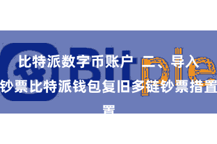 比特派数字币账户  二、导入钞票比特派钱包复旧多链钞票措置