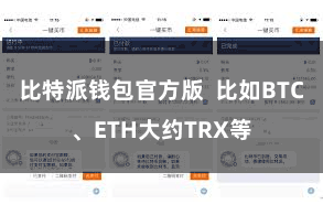 比特派钱包官方版  比如BTC、ETH大约TRX等